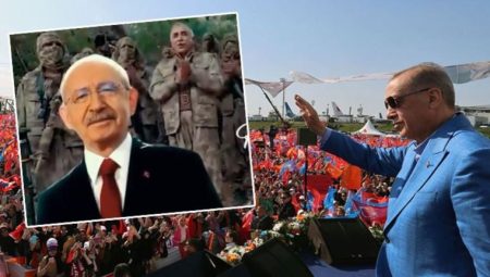 Cumhurbaşkanı Erdoğan, kitlesine miting meydanında montajlanmış görüntü izletti: ‘Tek yolları kara propaganda’