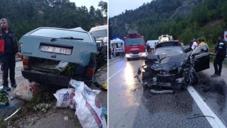 Isparta-Antalya karayolunda zincirleme kaza: 1 meyyit, 4 yaralı